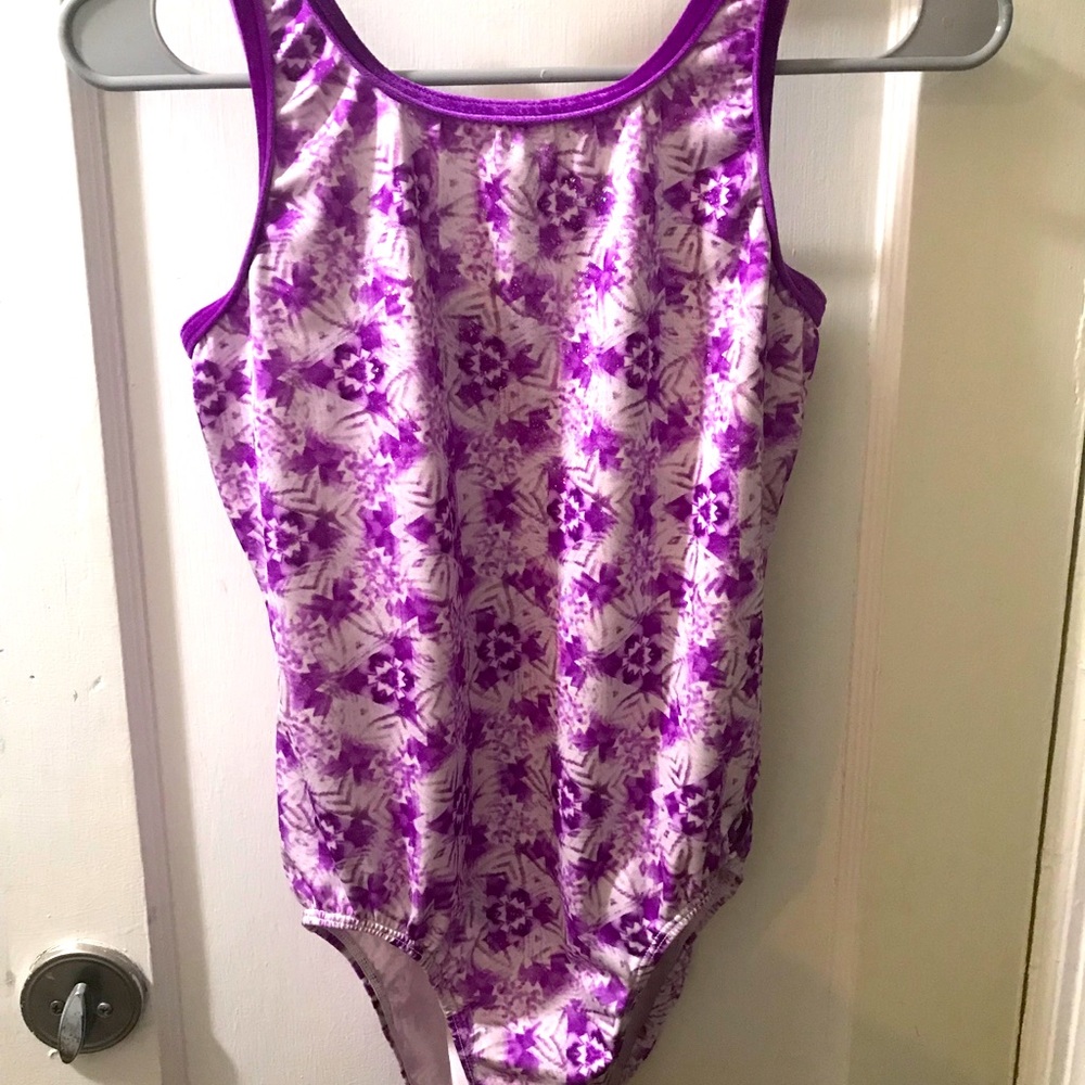 Lavender and white shimmery GK Leotard